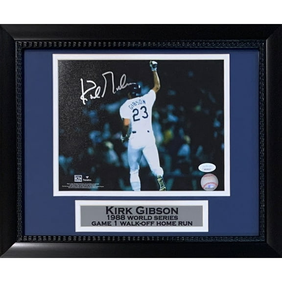 Kirk Gibson Autographed Los Angeles Dodgers Signed 1988 World Series Home Run Framed 8x10 Baseball Photo JSA COA