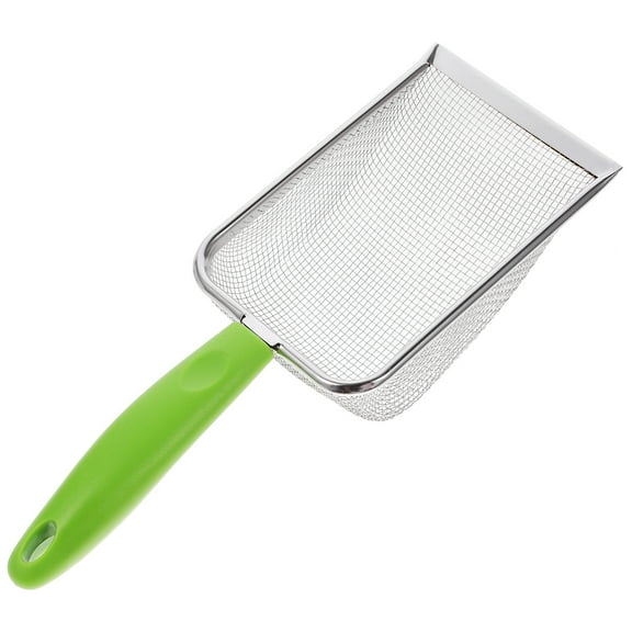 LOLIPPYY Portable Green Mesh Beach Shovel with Stainless Steel Handle 12.5in Sand Tool for Shell Collecting