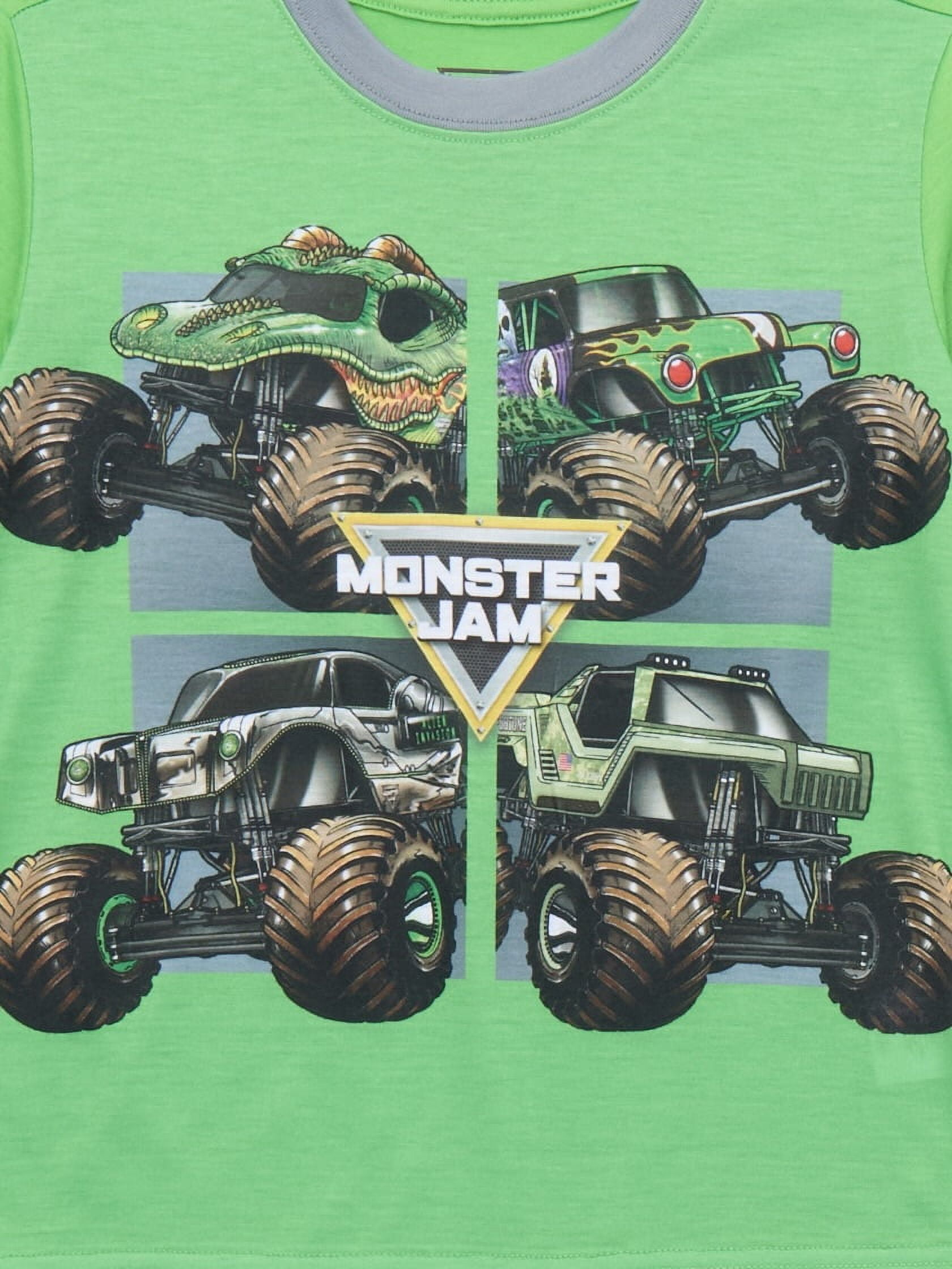 Monster Jam Boys Graphic Print Tee and Shorts Sleep Set, 2-Piece, Sizes 4-12