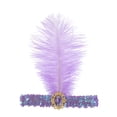 thumbnail image 3 of Unique Bargains 1 Pc Headband Feather Faux Diamond Sequins Hairband for Women Light Purple, 3 of 5