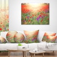 thumbnail image 3 of Designart Expansive Poppy Field At Sunset - Floral Throw Pillow - 16x16, 3 of 4