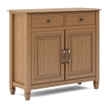 thumbnail image 3 of WyndenHall  Hampshire 40" Wide Solid Wood Traditional Entryway Storage Cabinet - 40"w x 15"d x 36" h 3 and 4 Legs Light Golden Brown Stained,Lacquer, 3 of 5