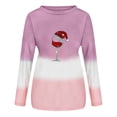 thumbnail image 3 of Pntutb Mujeres Moda O-cuello Navidad Mangas largas tops Blusa Gradiente Sudadera Pntutb Pntutb-2421, 3 of 8