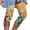 Yellow-1, variant on ZToonmas Women's Floral Print High Waist Capri Leggings Stretchy Cropped Yoga Pants for Workout and Beachwear