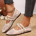 thumbnail image 6 of IEMIEMIEM Womens Mesh Mary Jane Flats Lace Mesh Ballet Flats Elegant Square Toe Slip on Flats Lightweight Breathable Summer Party Walking Shoes White, 6 of 10