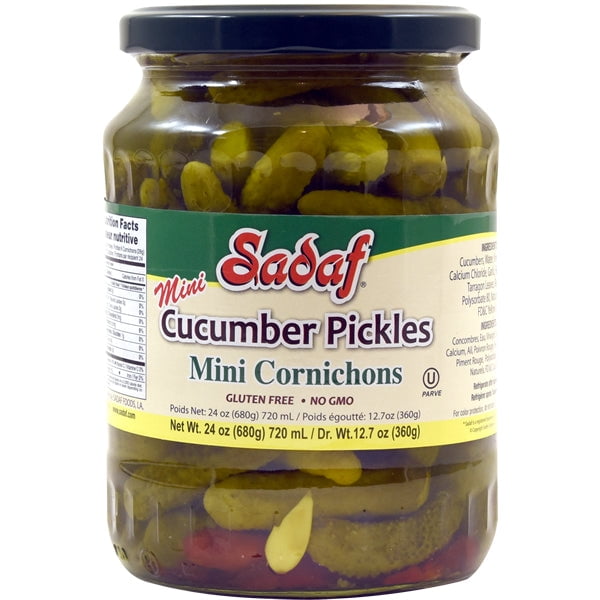 Sadaf Mini Cornichons Pickles 24 oz.