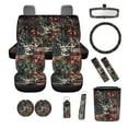 thumbnail image 2 of XYZCANDO Flag Deer Steering Wheel Cover Car Trash Can Center Mirror Cover Coasters Car Seat Cover Seat Belt Cover Keychain Lipstick Cover Comfortable Easy Installation Suitable for Men, 2 of 5