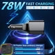 thumbnail image 2 of Cargador de coche AGEMANY 78 W de carga rápida USB C para iPhone 16 Android, 2 of 9