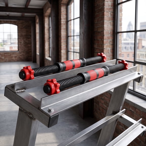 TEHAUX Set of 2 Dumbbell Bars 40cm Collars for Home Gym and Strength Training Workouts