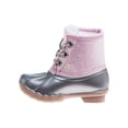 thumbnail image 2 of Josmo Girls Water Resistant Lace Up Duck Rain Boots, Silver Pink, Size: 12, 2 of 5