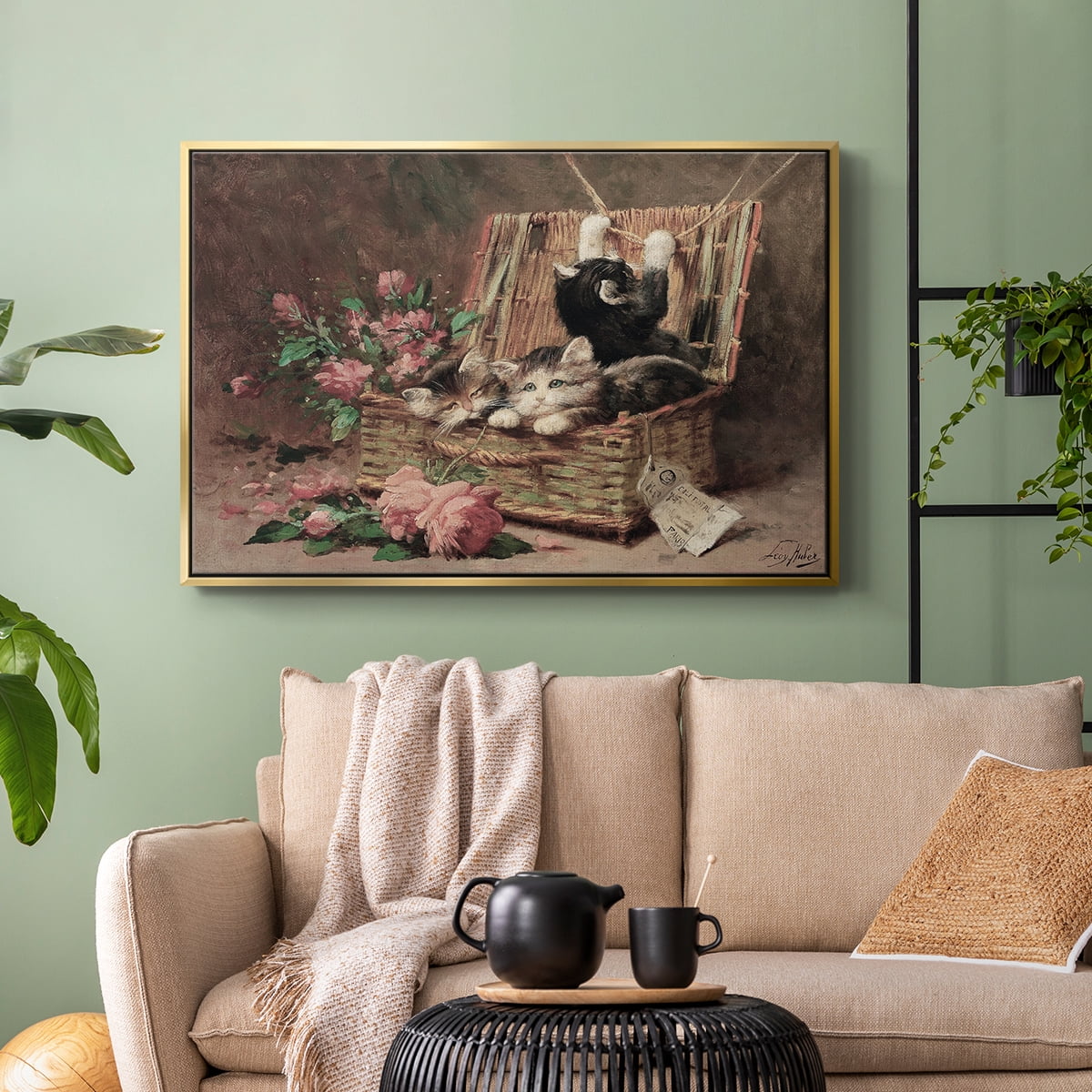 Vintage Landscape-CCCXC By Wexford Home Framed in Gold Wood Gallery Wrapped Canvas 25 in. x 37 in.