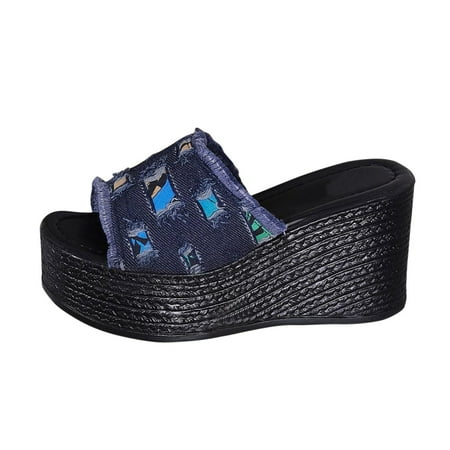 

PEASKJP Dressy Sandals Women Summer Flat Sandals for Women Comfortable Casual Beach Shoes Bohemian Beaded Flip Flops Sandals (Blue 6.5)