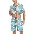 thumbnail image 3 of joogoo Men's Pajama Set Moroccan Geometry V-Neck Pj Shorts Set 2 Piece Loungewear Sleepwear M, 3 of 7