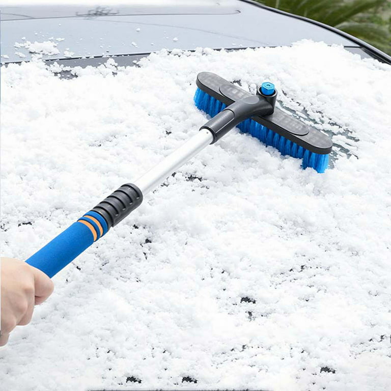 Snow Brush and Ice Scraper, 360 Pivoting Snow Scraper Brush for Car Windshield, Extendable Ice Scraper, Foam Grip, Heavy Duty Snow Remover for Cars