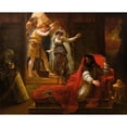 thumbnail image 2 of Antoine-Jean Gros 24x20 Gold Ornate Framed and Double Matted Museum Art Print Titled - David Playing Harp for King Saul (1822), 2 of 4