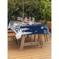thumbnail image 2 of Outdoor Tablecloth with Umbrella Hole and Zipper, Navy Blue Snowman Christmas Rectangle Table Cloth 52x70 Inch Waterproof Tablecloth, Xmas Tree Balls Snowflake Picnic Table Cover for Patio Camping, 2 of 7