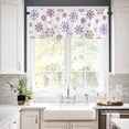 thumbnail image 3 of Christmas Snowflakes Kitchen Curtains and Valances Set, Xmas Purple Brown White Background Rod Pocket Window Valance 18 Inch Window Curtain Panels for Living Room Bedroom Laundry, 27.5x36in, 3 Pieces, 3 of 7