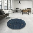 thumbnail image 3 of Ahgly Company Indoor Round Contemporary Blue Jay Blue Area Rugs, 5' Round, 3 of 6