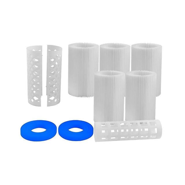 Cartuchos de repuesto para filtro de piscina con papel de filtro para bomba de agua tipo A/c (1 rejilla, 5 filtros de algodón)