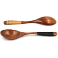 thumbnail image 3 of 2 PCS Wooden Spoons, Wood Soup Spoons With Tied Line on Handle Japanese Style For Eating Mixing Stirring Cooking Travel, Camping or Just for Daily Use, 3 of 5