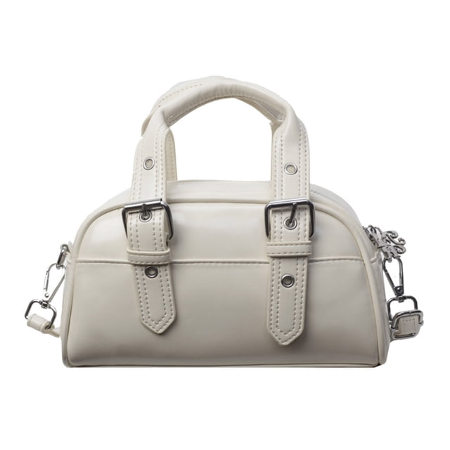 06009 Bolso Boston Alta Gama para Mujer Nuevo Nicho Coreano Primavera Y Verano Bolso Cruzado Mano Retro (04) Blanco
