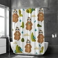 thumbnail image 2 of Coolnut Bath Shower Curtain Liners Funny Sloths in The Forest 60x72in Polyester Waterproof with 12 Curtain Hooks Bathroom Accessories Decoration, 2 of 6