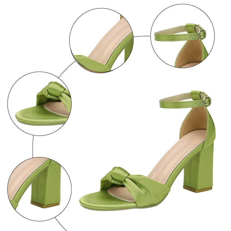 green satin dress shoes Vintage Dyeables green satin formal shoes; size 8.5 B