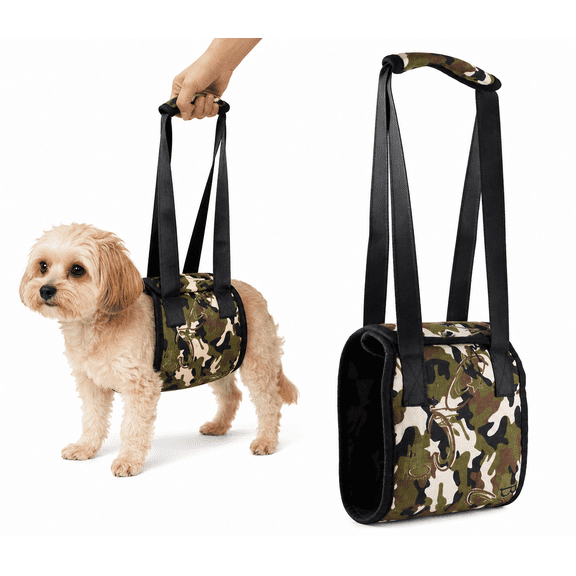 Dog Lift Support Harness for Rear Legs, Rehabilitation Sling for Senior, Injured & Disabled Dogs, Adjustable Walking Assistance, Soft Oxford Fabric, Camouflage - Small