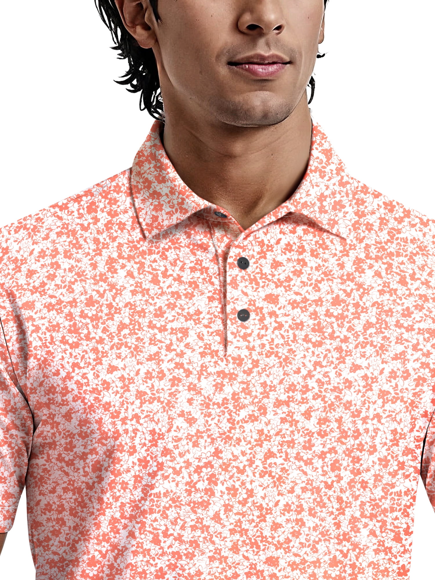 Ben Hogan Men's & Big Men's Performance Ditsy Floral Short Sleeve Polo Shirt, up to 5XL