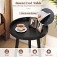 thumbnail image 4 of Gymax Table d'Appoint Ronde Canapé Table Basse Bout de Canapé Table d'Accent Table de Nuit Mobilier pour la Maison Noir, 4 of 7