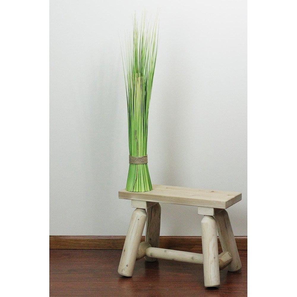 37.75 Green and Yellow Artificial Onion Grass Bundle Wrapped with Decorative Tan Rope