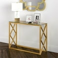 thumbnail image 4 of Henn&Hart 42" Brass Metal/Glass Console Table, 4 of 8