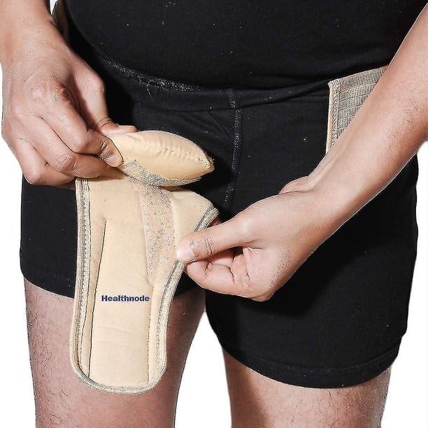 Cinturón para hernia inguinal para hombres, postoperatorio, alivio del dolor de hernia, soporte para braguero para inguinal doble/simple, comodidad superior, presión austable 2 extraíble F.