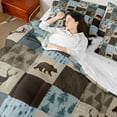 thumbnail image 4 of Castle Fairy Deer Bear 7-Piece Twin Bedding Sets,Geometric Plaid Bedding Comforter Set,Hunting Theme Breathable Sheet Sets,Ultra Soft Rustic Home Decor, 4 of 8