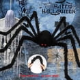 thumbnail image 4 of Adorno de Araña de Peluche Gigante, Araña Pseudopeluda con Ojos Rojos, Araña Esqueleto, Decoraciones de Terror para Halloween, 4 of 6