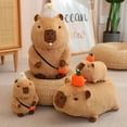 thumbnail image 4 of Strawberry Hat Capybara Plush Toy Simulation Turtle Backpack Capibara Stuffed Animals Papa Hand Circle Ring Small size Pendant DMH, 4 of 7