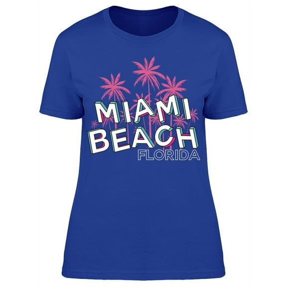 , Miami Beach Florida T-Shirt Women -Image by Shutterstock, Female 3X-Large