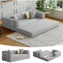 CHORRO Convertible Sleeper Sofa Bed,Compressed Floor Boneless Couch,Modular Modern Corduroy Sofa for Living Room Bedroom,Easy Assembly(Grey)78.8''