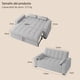 thumbnail image 4 of Sofá Cama Futón Convertible 3 en 1 de Lino, Sofá Cama Tamaño Queen con Sofá Extraíble, Reposabrazos con Espacio de Almacenamiento y Respaldo Ajustable para Sala de Estar, Gris claro, 4 of 9
