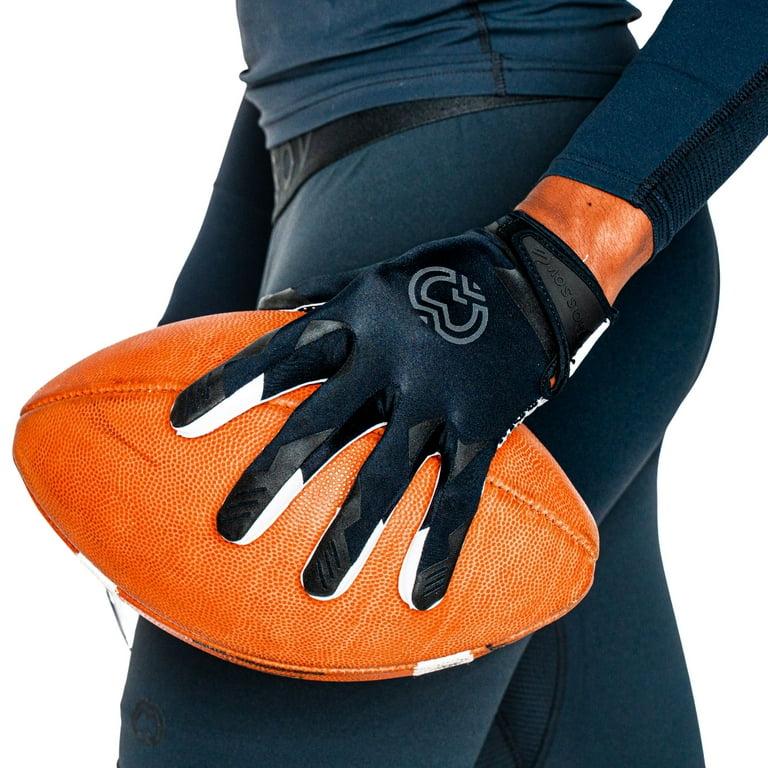 Massov VPRO3 Mens Adult Football Glove, Receiver Glove, Black, XL