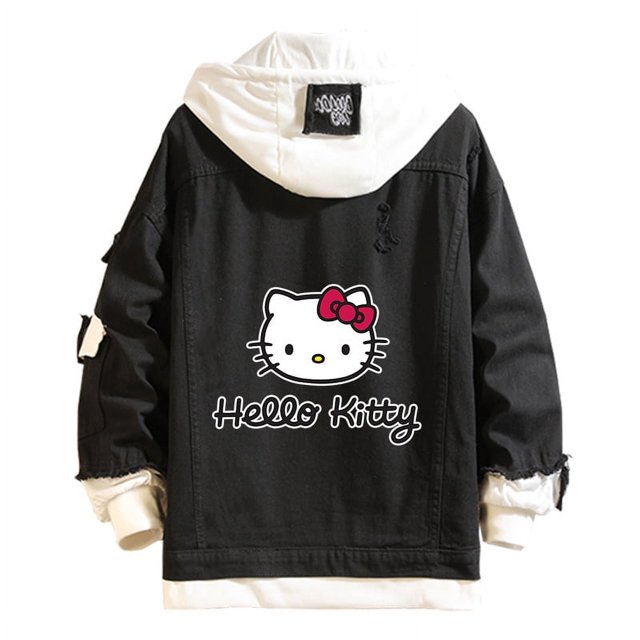 Women and men Cowboy Jacket Hello Kitty Hoodie Spring and Autumn KT Cat Sweet Top FJH