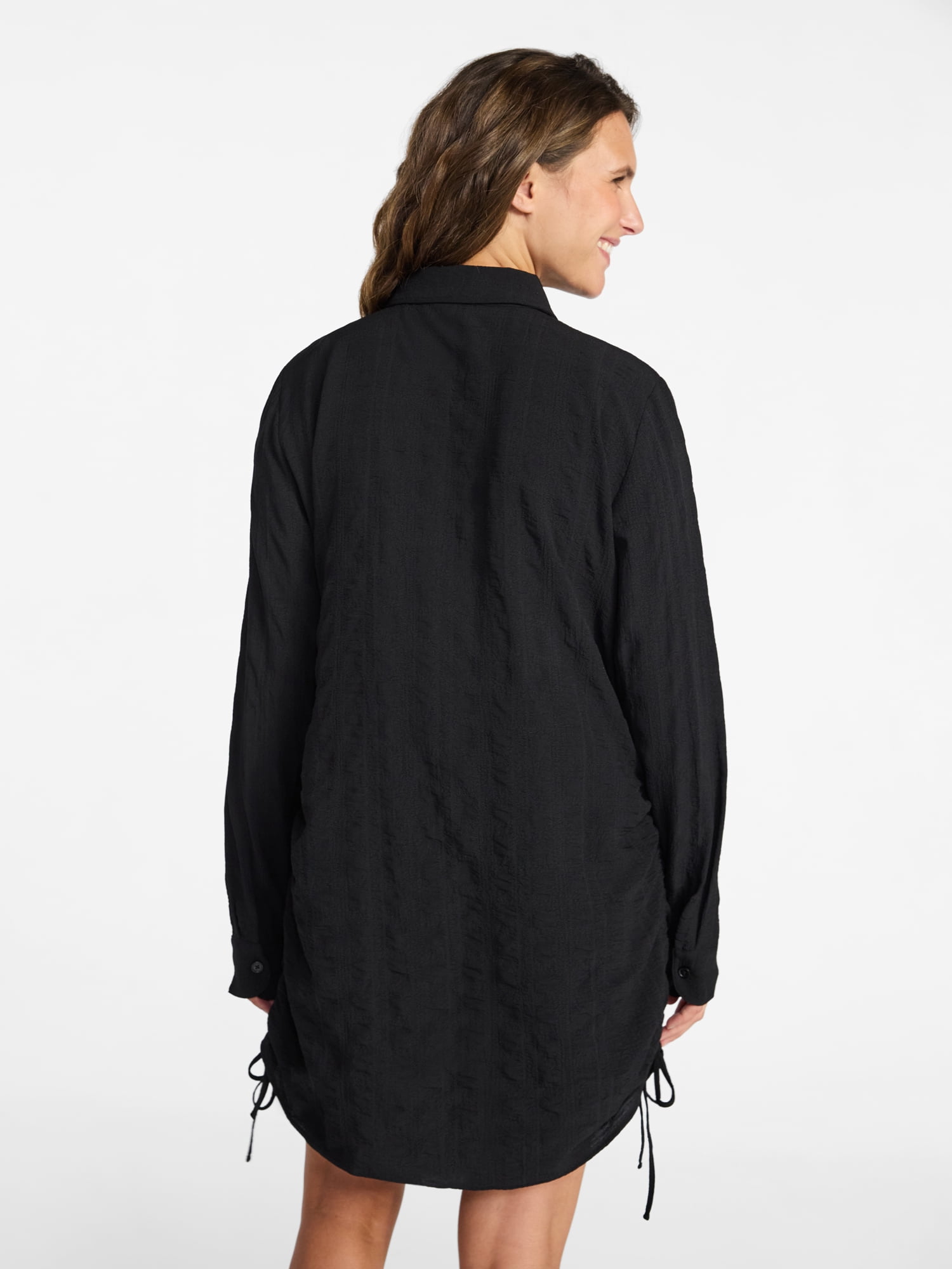 Time and Tru Women's Essentials Convertible Button Down Shirt Coverup, Sizes XS-3X