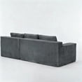 thumbnail image 6 of L Shaped Sectional Sofa, Corduroy Modular Floor Couch Set, No Assembly Compressed Foam Sofa, Modern 3-Seat L-Shape for Living Room, Antique Grey, 6 of 7
