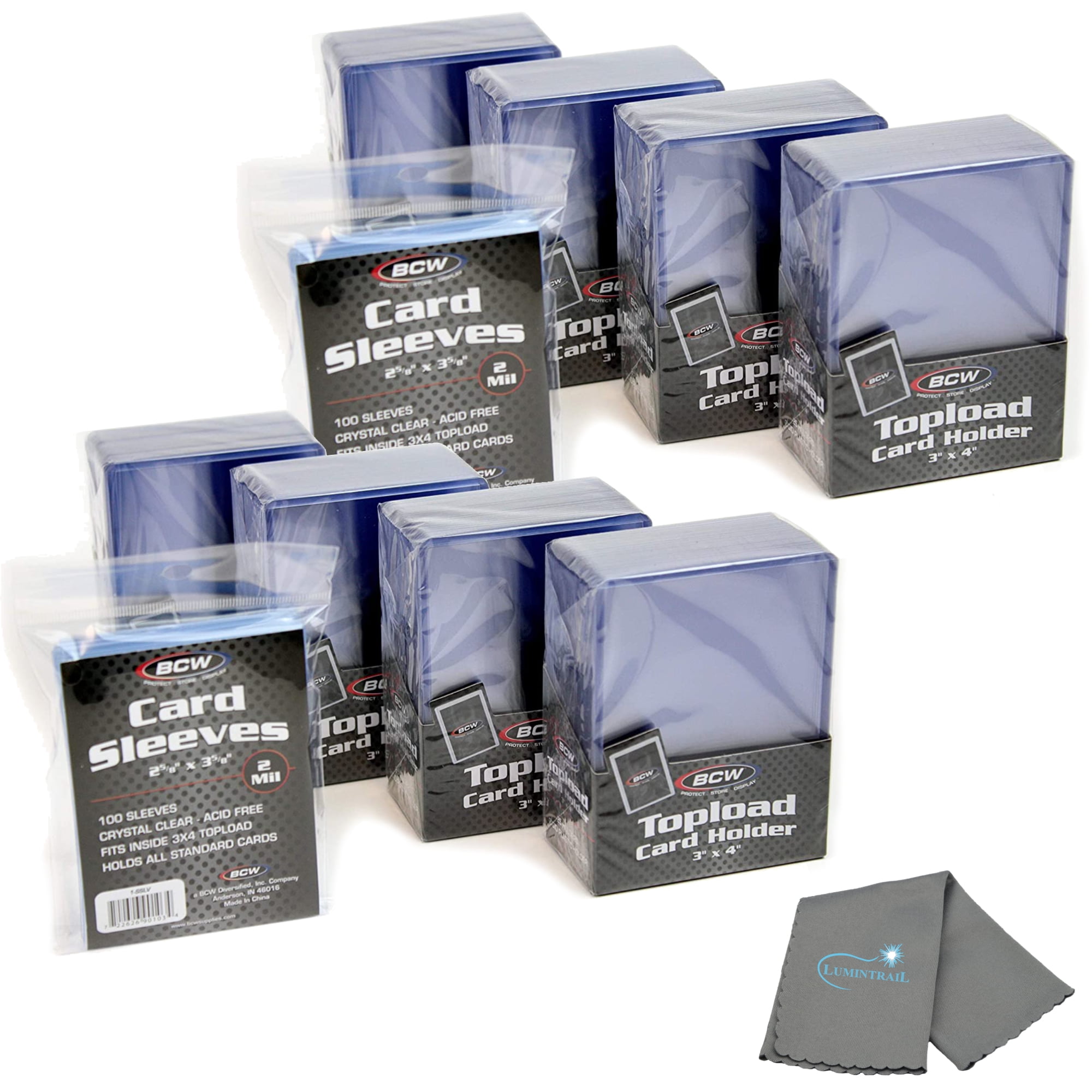 BCW 200Count 3x4 Card Toploaders and Card Sleeves, for Sports Cards