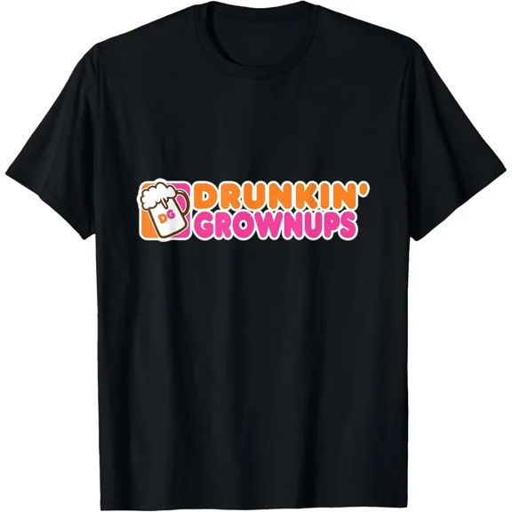 Drunk Humor Drunkin Grownups Funny Alcohol Party Graphic Tee Unisex T-Shirt ,up to size 5XL
