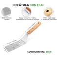 thumbnail image 3 of Juego 2 espátulas de acero inoxidable con mango de madera Elly Decor ELL-ESA-01, 3 of 6