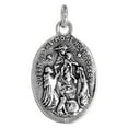 thumbnail image 2 of Sterling Silver St Dominic and Queen of the Most Holy Rosary Medal Pendant Oxidized finish 1 inch, 2 of 4