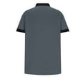 thumbnail image 5 of ZCFZJW Mens Muscle Fit T-Shirts Casual Patchwork Summer Short Sleeve 1/4 Zip up V Neck Pullover Tops Trendy Turndown Collar Workout Tshirt Gray XXXL, 5 of 6