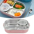 thumbnail image 4 of Lunch Box, 300ml Soup Bowl Capacity Bento Lunch Box, Dinnerware Food Storage Container For Canteens Family Meals Classroom Lunches Office Meals 4-Grid Lunch Box With Soup Bowl:, 4 of 8