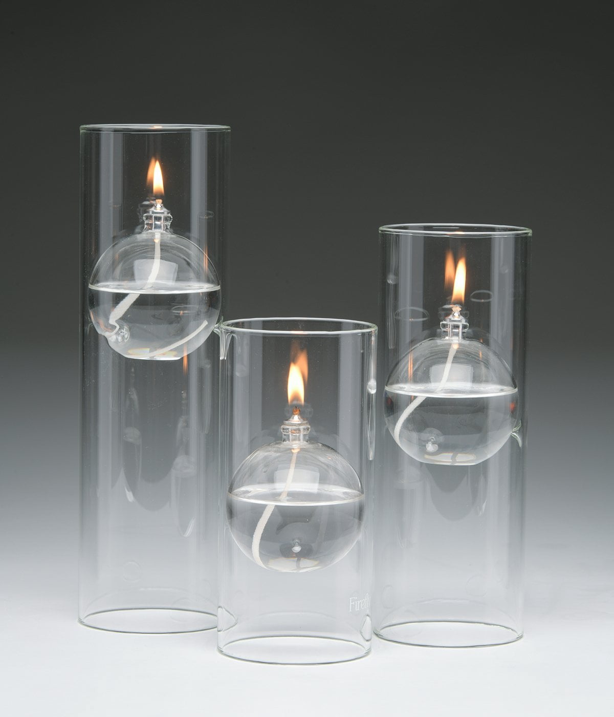 Firefly Modern Transcend Glass Oil Lamp, Bliss Candle, 8-3/8 in Hurricane Holder, 2-Piece